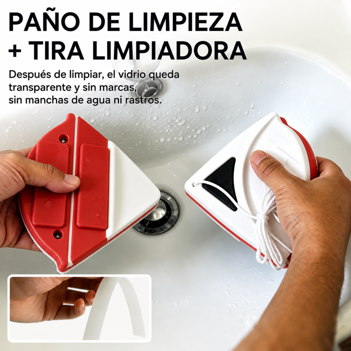 Limpiador de ambos lados del vidrio