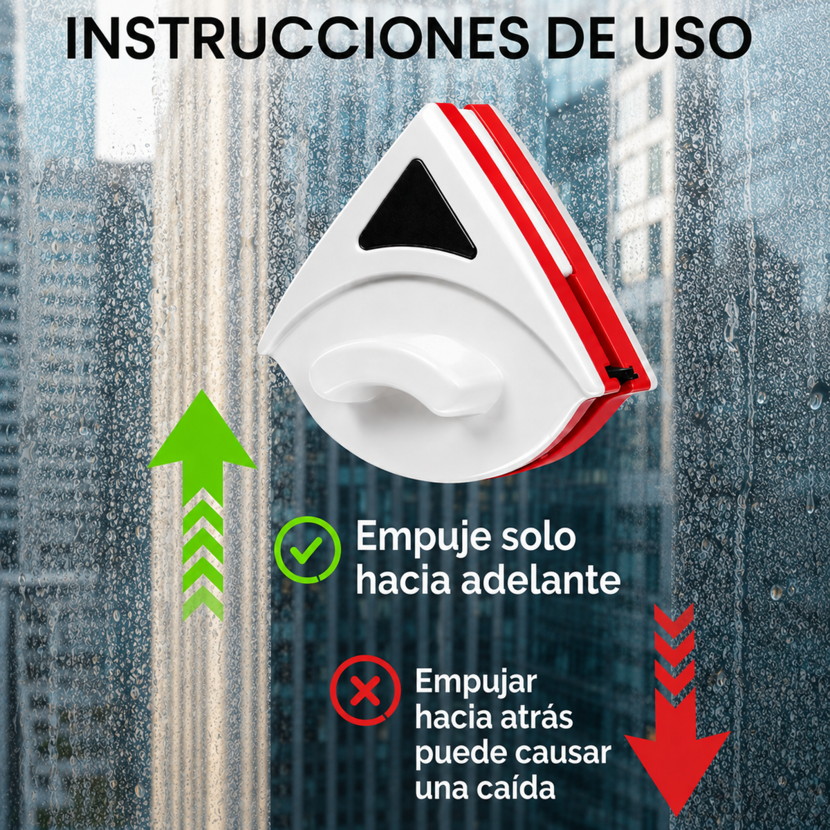 Limpiador de ambos lados del vidrio